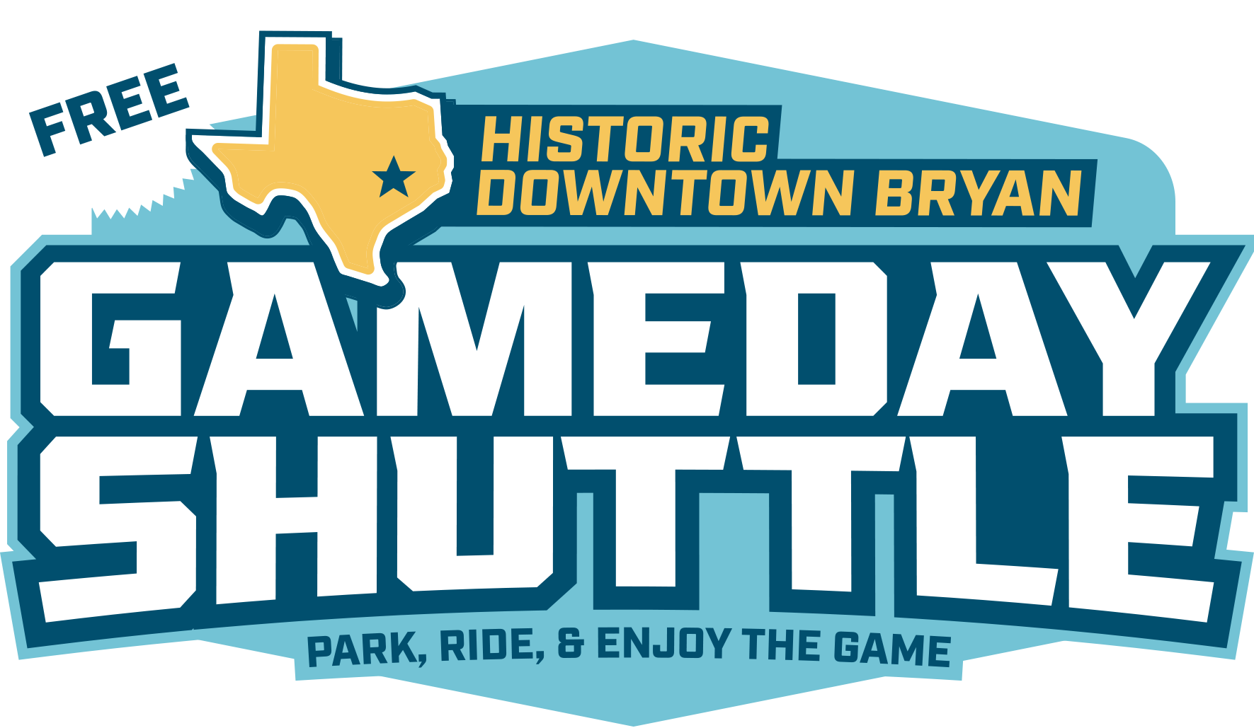 Historic Downtown Bryan Free Gameday Shuttle: Park, Ride, and Enjoy the Game.